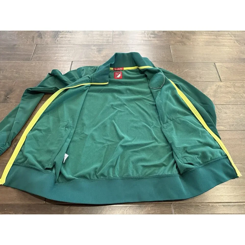 Mitchell & Ness Mens Green Portland Timbers Full Zip Track Jacket Size M Medium